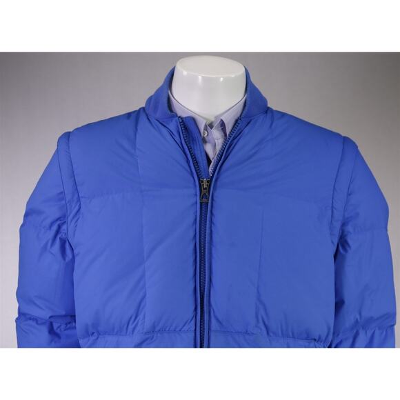 Brooks Brothers Bright Blue Down Puffer Jacket and Vest Convertible Men's Large - Picture 3 of 11
